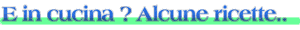 Ricette, inizio sezione